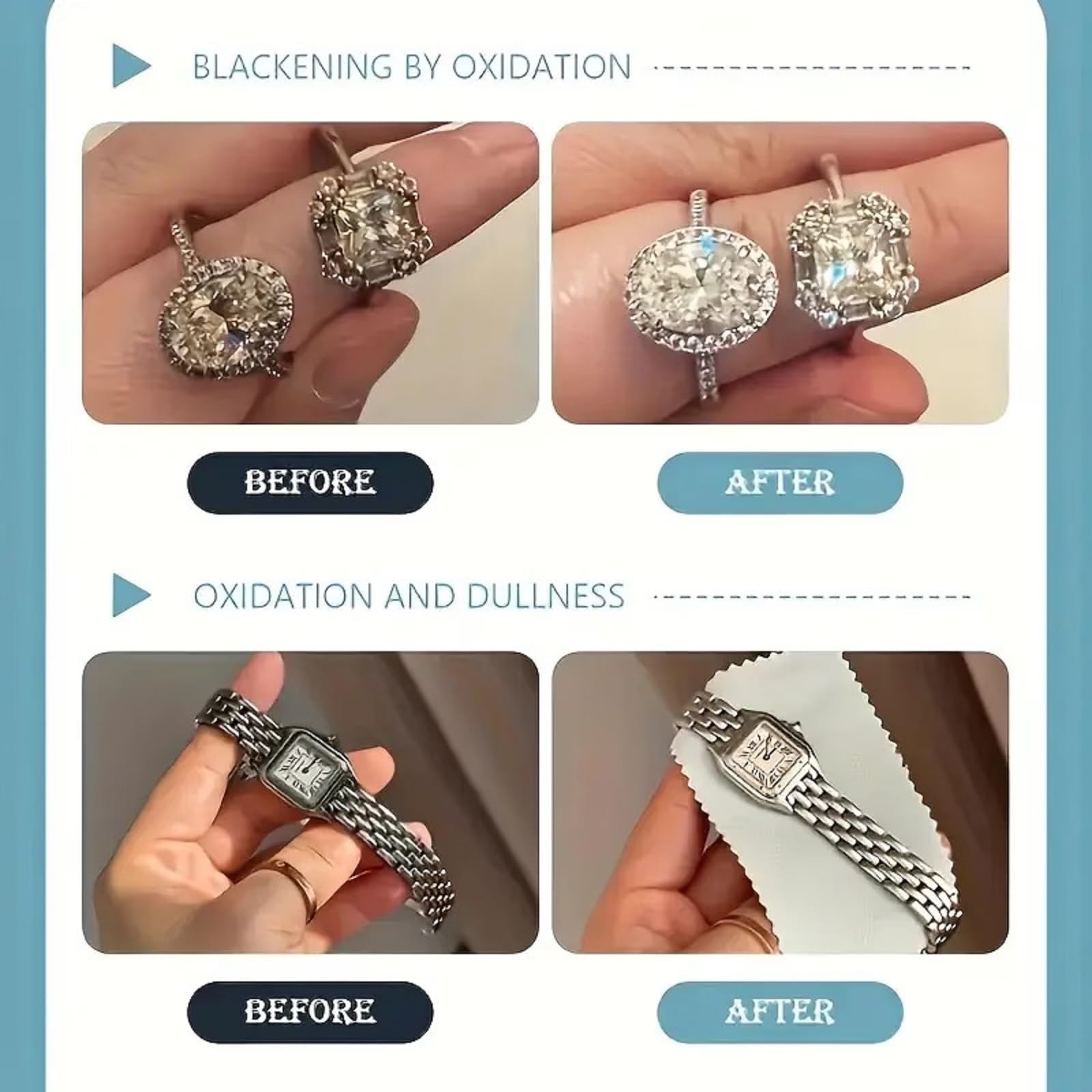 solution nettoyante à brume fine pour le platine, Spray nettoyant doux pour bijoux, nettoyant argent ou bijoux délicats (6pcs)