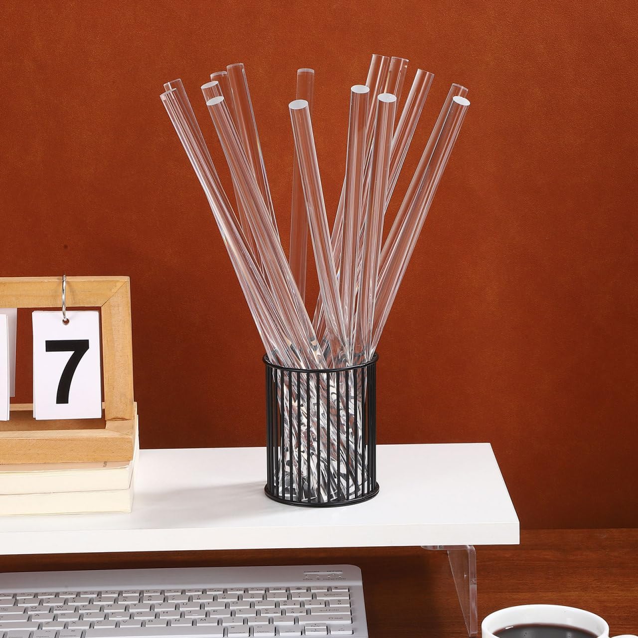 Homoyoyo 15pcs Clear Acrylic Rods, Transparent Round Acrylic Sticks for Crafts, Dowel Rods for Cake Support, Cake Topper Lollipop Sticks, DIY Art Craft Supplies Decorations 12''Length