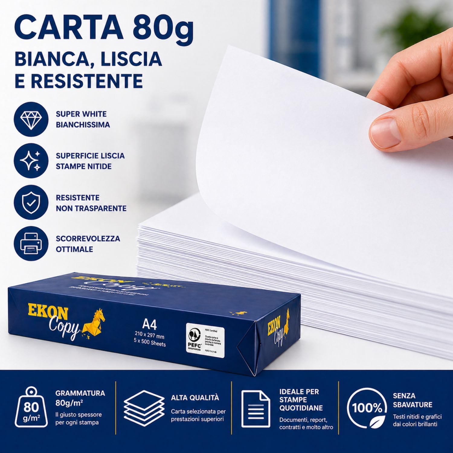 Risma Carta A4 5 pacchi 2500 fogli