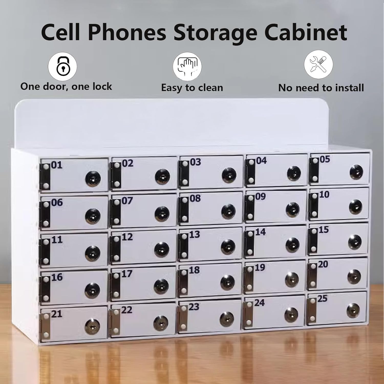 Armadio di archiviazione sicuro per cellulare, 80 scomparti, in acrilico, con ante di bloccaggio, per impiegati di fabbrica, uffici e spazi pubblici