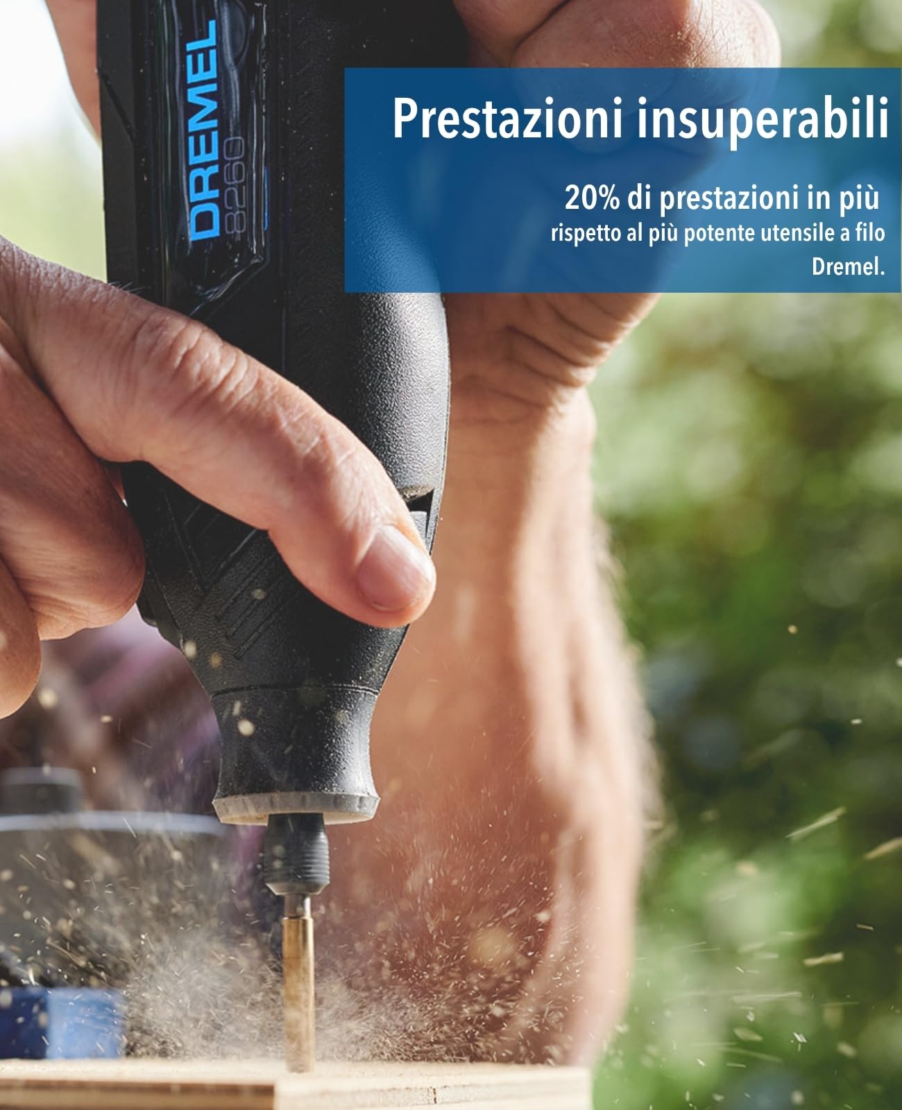 Dremel 8260 Multiutensile a Batteria con Motore Brushless e Batteria al Litio da 12 V 3 Ah, Kit con 5 Accessori, Velocità Variabile 5.000-30.000 giri/min