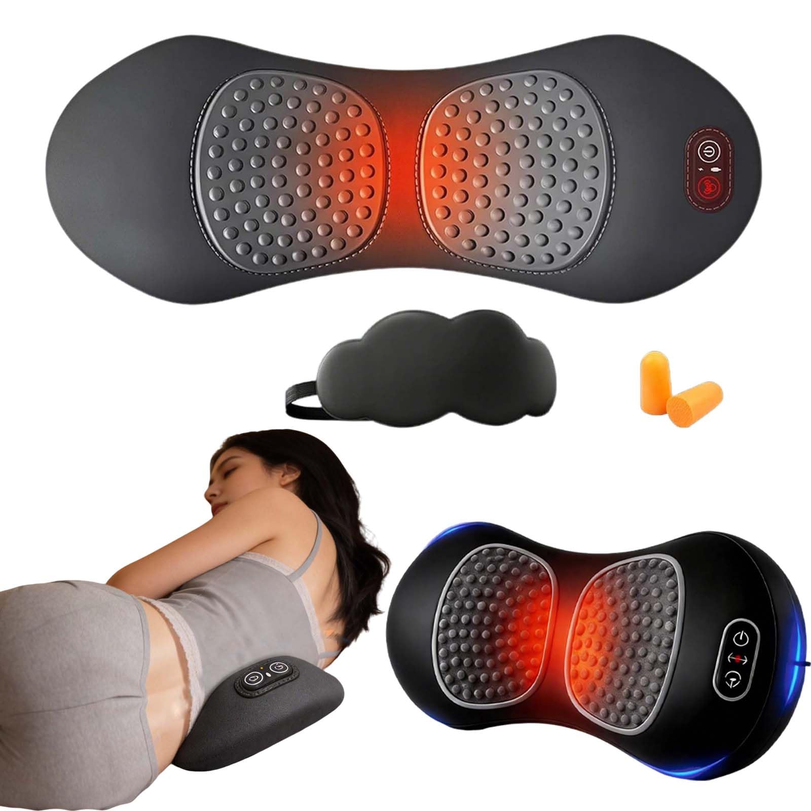 LombaTech Masseur Lombaire 3 en 1 – 2026 Nouveau Masseur Sciatique et Thérapie du Dos, Traction et Vibration avec Chauffage, Soutien Lombaire Ergonomique pour Soulager les Douleurs (Noir)