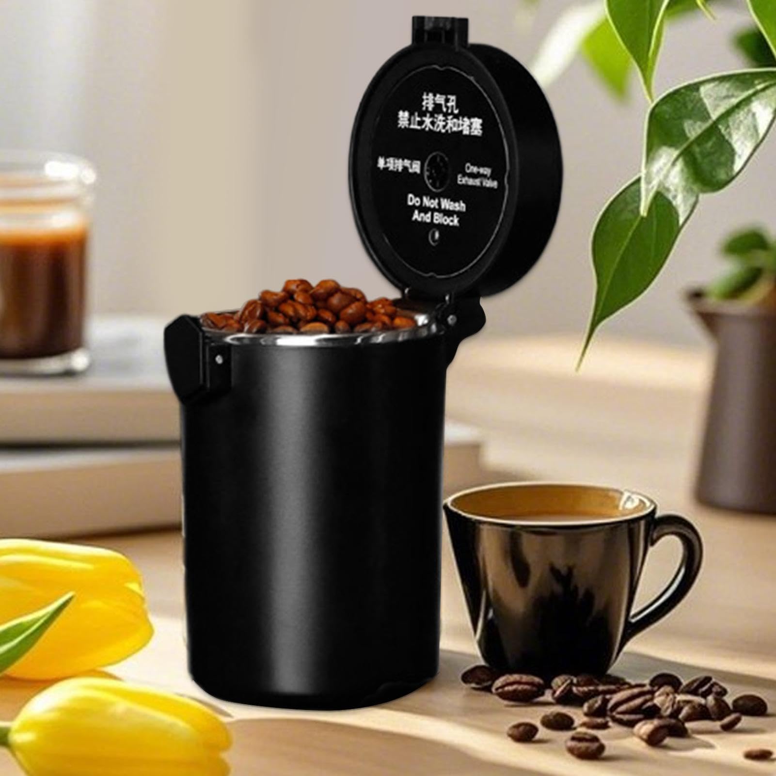 Contenitore Per La Conservazione Del Caffè Barattolo Sottovuoto Da Cucina | Contenitore In Acciaio Per Caffè Con Misurino Ermetico Per Riso Tè Zucchero Caffè Macinato E Al