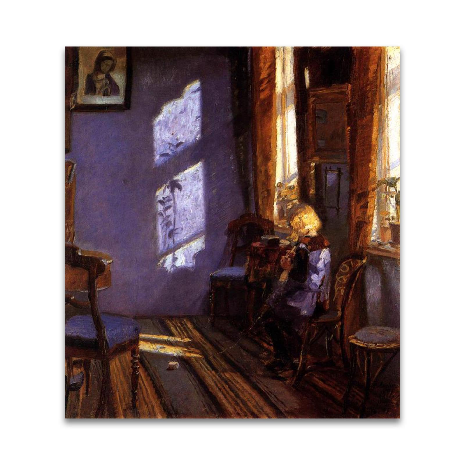 Pulls à tricoter par Ancher toile célèbre de décoration murale salon 85 x 70