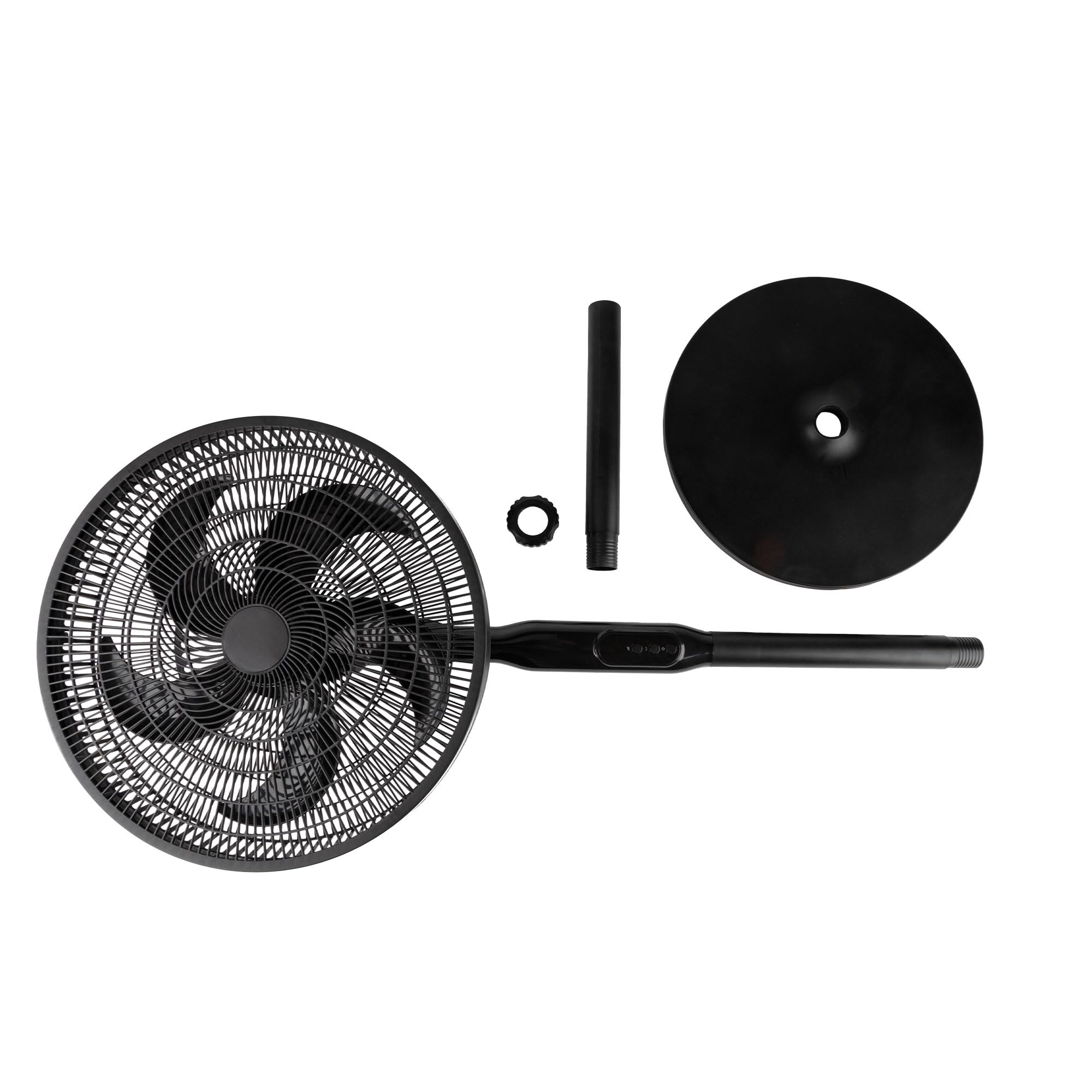 JATA JVVP3063 - Ventilador de Pie con Mando 50 W, Ventilador Oscilante Silencioso 40 cm, 5 Aspas, Temporizador 8 h, Altura Regulable 135 cm, Gran Caudal 3540 m³/h
