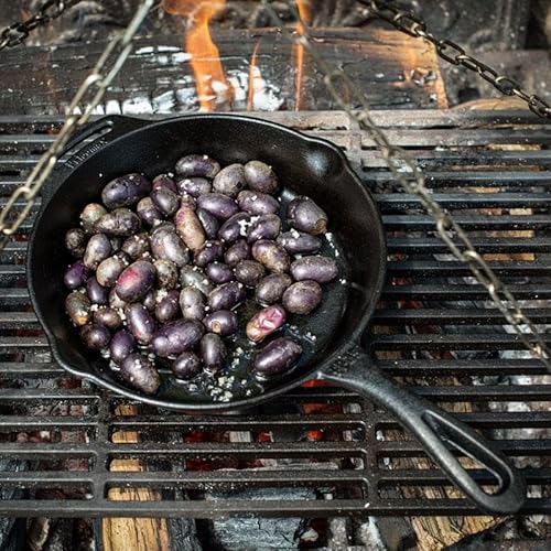 Foto von Petromax Feuerpfanne mit Stiel - Pfanne aus Gusseisen für alle Grill- und Herdarten, Gasflamme, Backofen oder Kochen im Freien - Anbraten, Schmoren und Rösten mit Antihafteffekt - 25 cm Durchmesser