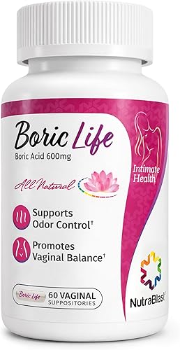 Miniatura 7 de NutraBlast Supositorios vaginales de ácido bórico, 100% puro, fabricados en Estados Unidos, apoyo para la salud íntima de Boric Life (30 unidades)