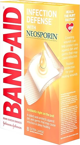 Miniatura 5 de Band-Aid Vendajes adhesivos de marca, más antibióticos, extra grandes, 8 unidades, tamaño único