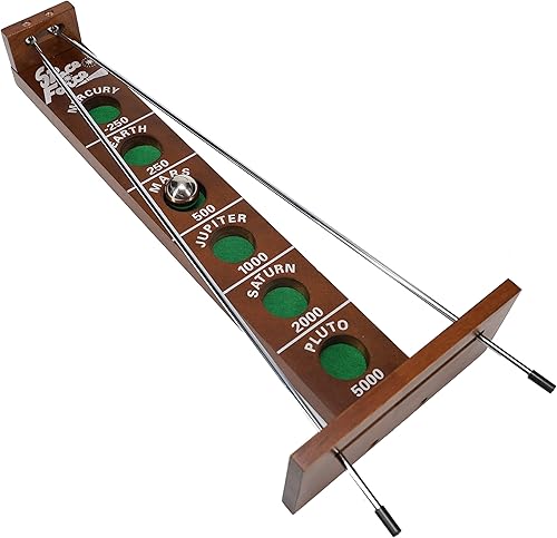 WE Games Shoot The Moon - Un juego clásico de nostalgia de los años 40 - Tinte de madera de nogal maciza, 18 pulgadas