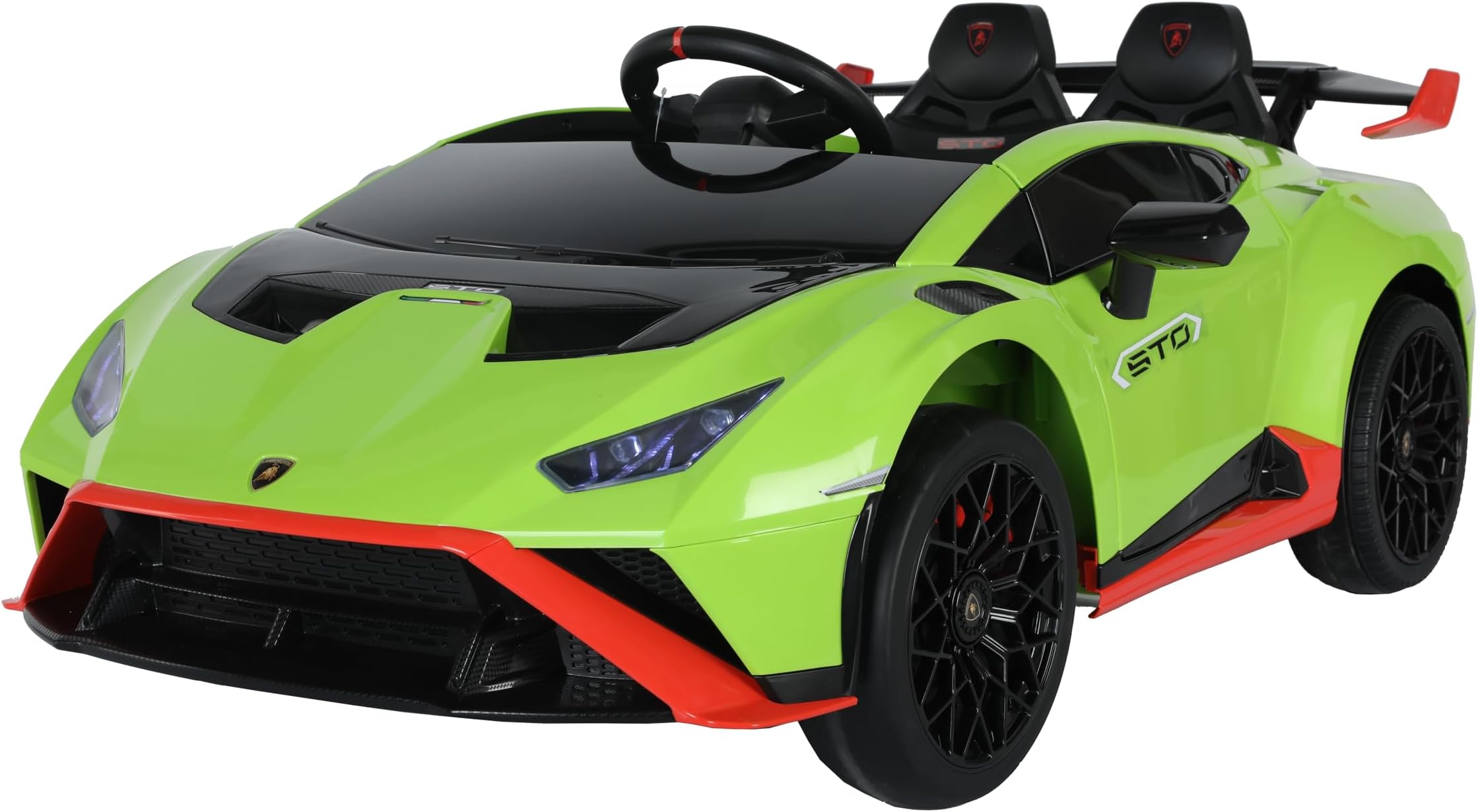 Dorsa 12V Battery Operated Lamborghini Huracan STO Ride on Sports for Kids, Ride on Kids Car with Music, Sound & Light| Electric Kids Ride on to Drive for 2 to 6 Years Boy Girl (Lime Green)