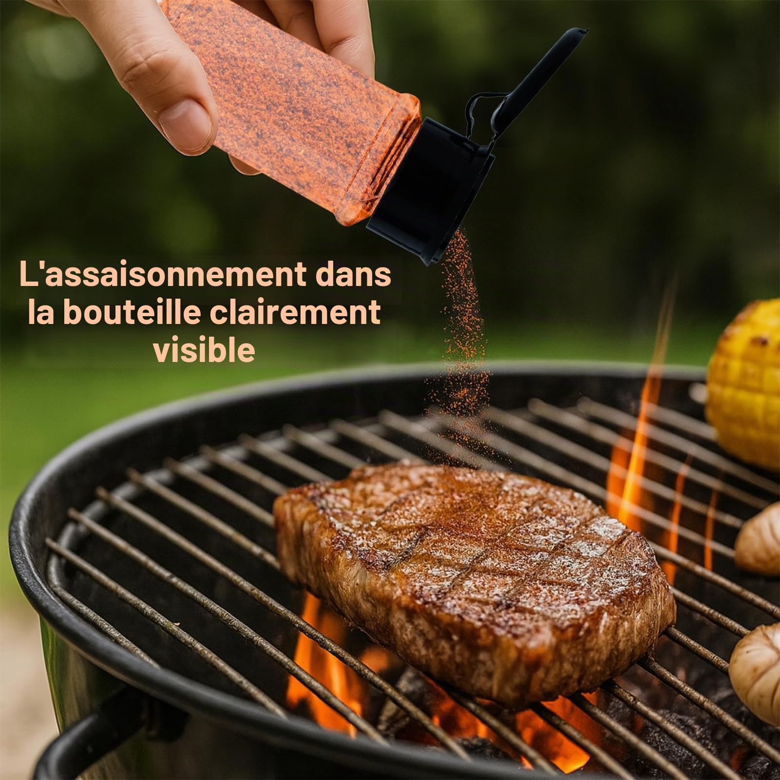 Lot de 8 Pot à Épices -Bocaux à Épices a Epices Cuisine Rangement-Plastique - Avec étiquette(100ML)