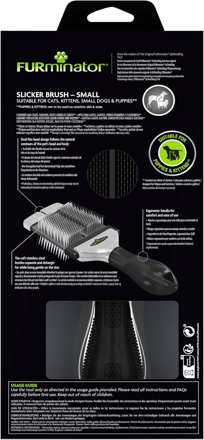 Furminator Slicker Brush S - Small Dog Cat Dog Cat Dog Cat Soft Stainless Steel Bristles Pet Dog Cat Kitten Puppy 7