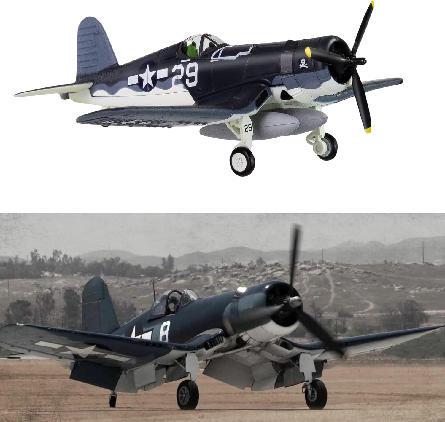 HANGHANG 1/72 F4U-1 Fighter Military Model Diecast Plane Model for Collection or Gift