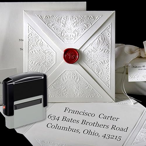 Miniatura 7 de Sello de goma autoentintado personalizado, sello de dirección personalizado (hasta 3 líneas de texto) (negro)