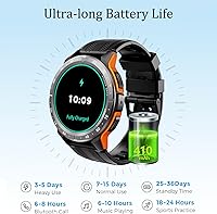 Vista 8 de VIRAN Relojes inteligentes militares para hombres, reloj inteligente resistente al agua 5 ATM con llamada Bluetooth