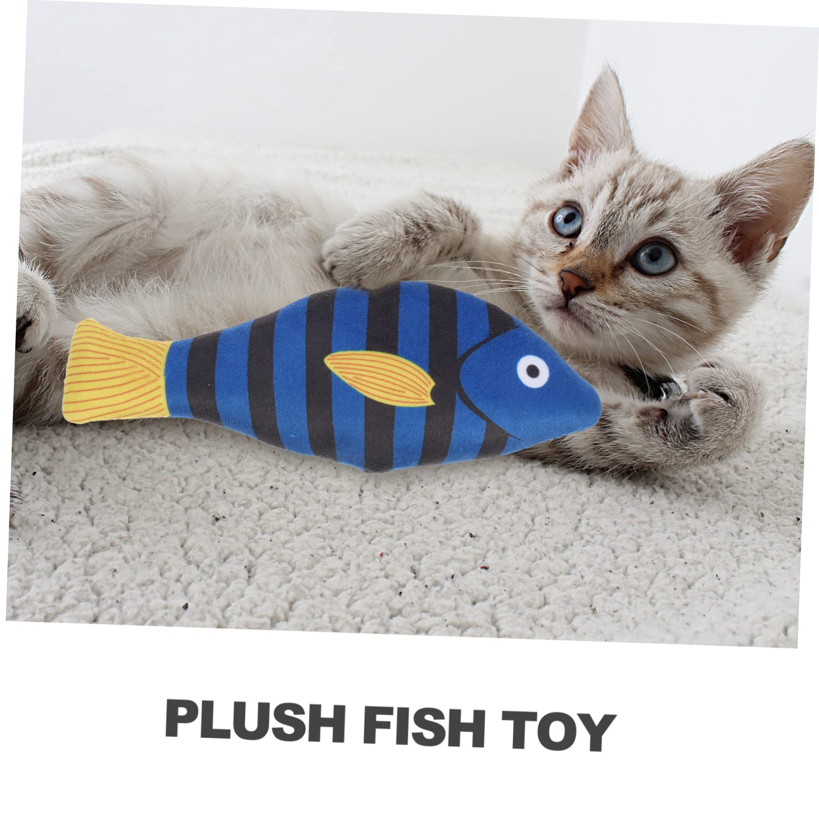 ifundom Jouet en Peluche de Poisson pour Chats D'intérieur Herbe à Chat Naturelle, Jouet à Mâcher pour Chatons pour Stimuler et Divertir