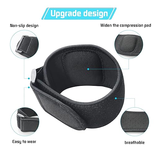 Miniatura 2 de Codera, coderas de tenis (1 par) para tendinitis y coderas de tenis, correas de codo de golfistas para hombres y mujeres, envolturas de neopreno
