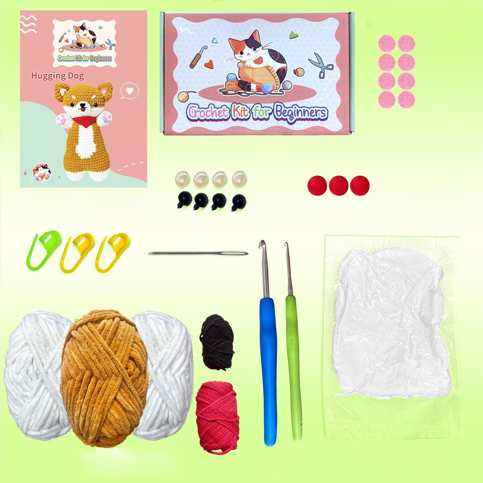 Kit Crochet Chien Pour Débutants - Inclut Tout Le Matériel Et Instructions