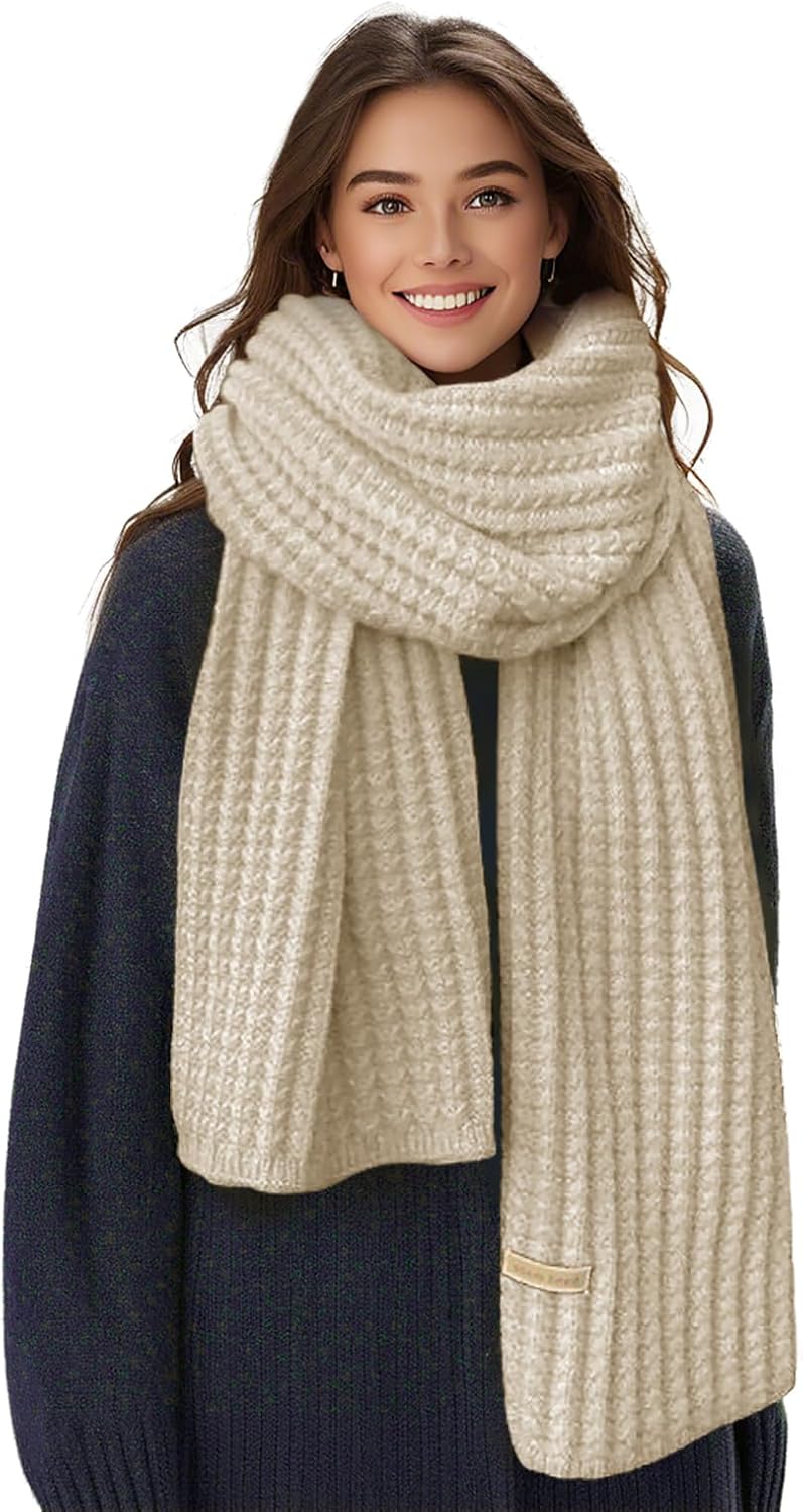 Clothirily Womens Winter Knit Warm Hat Beanie Long Scarf Touch Screen