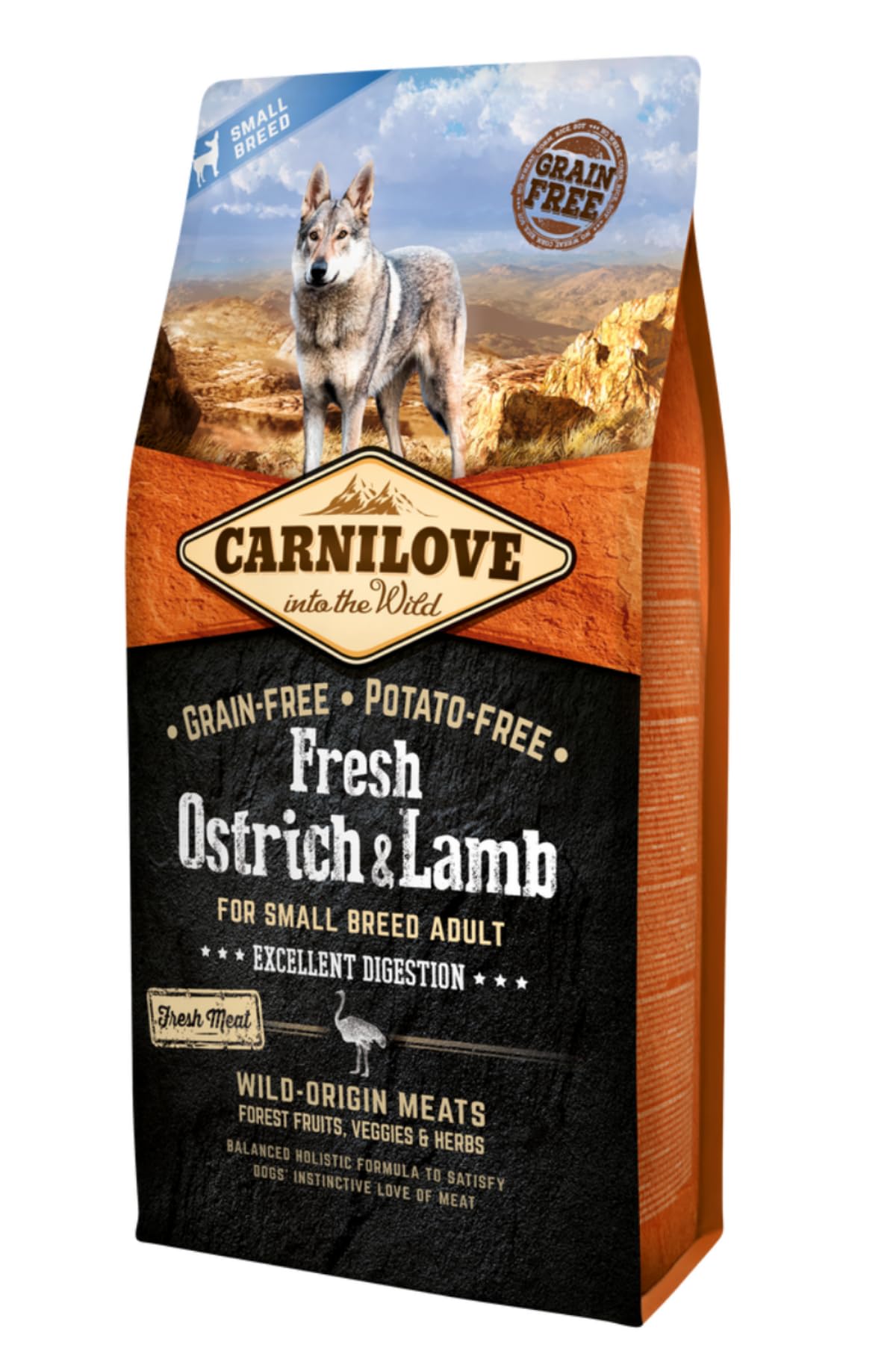 Carnilove Fresh Ostrich & Lamb for Small Breed Adult Dogs 1.5kgCarnilove Fresh Ostrich & Lamb for Small Breed Ad…