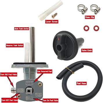 Motorcycle Fuel Petcock w/Gasket Compatible with Yamaha ATV