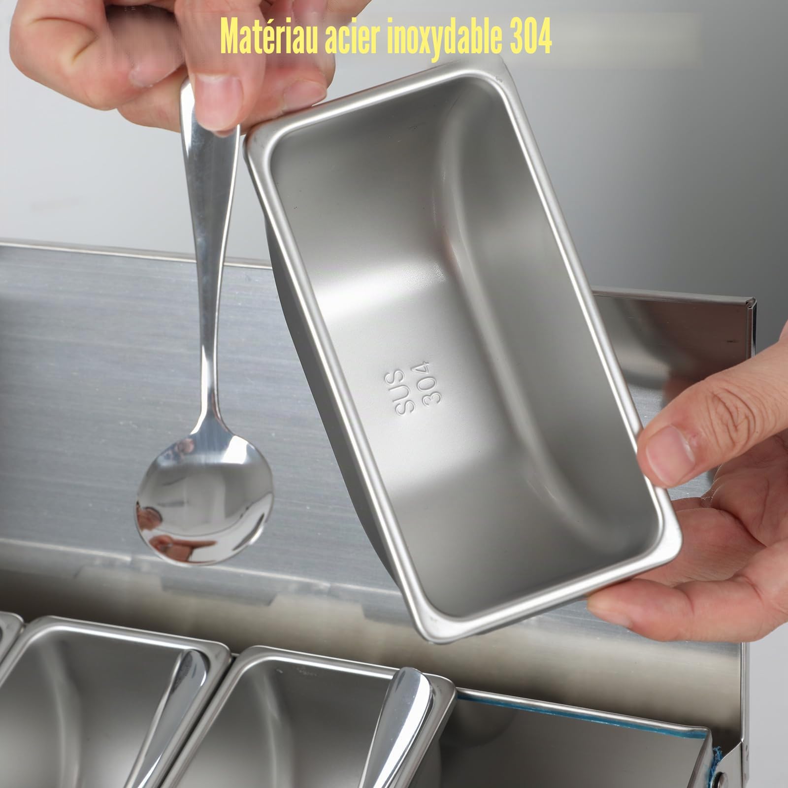 Récipient multi-ingrédients en acier inoxydable avec couvercle, récipient à ingrédients pour bar, cocktail, accessoires de barbecue, station de stockage à pizza
