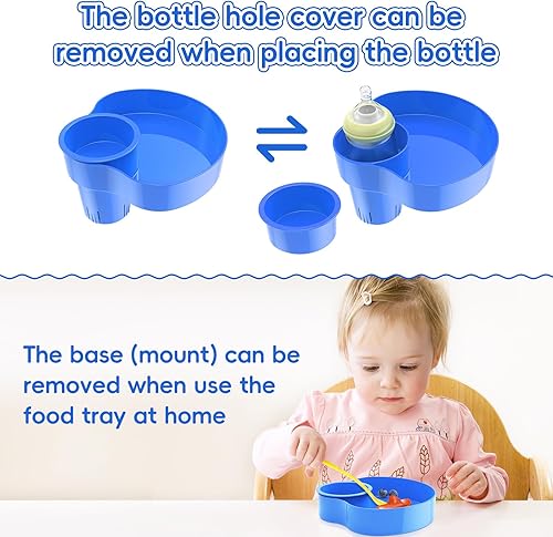 Miniatura 6 de 2 paquetes Bandeja de asiento de automóvil para niños, bandeja de viaje con portavasos para niños pequeños, bandeja de bocadillos para asiento de