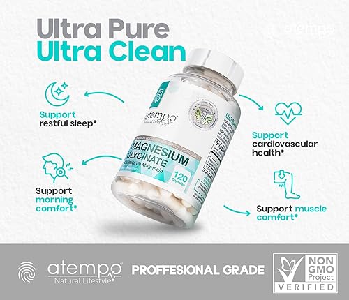 Miniatura 4 de Cápsulas de glicinato de magnesio 1000 mg  Suplemento de magnesio quelado para relajación muscular, fortalecimiento óseo, salud cardíaca y apoyo del