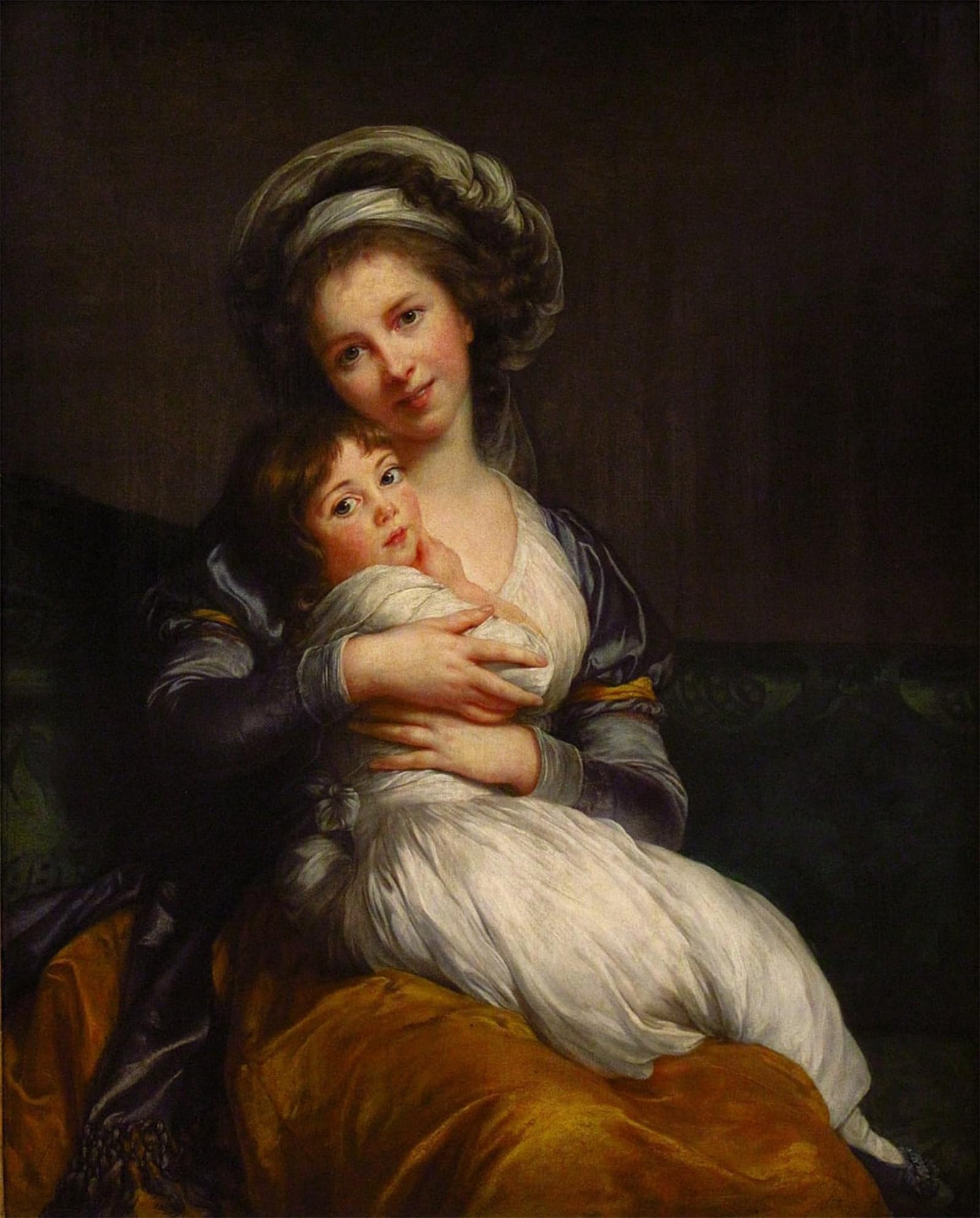 Psvdctoo No Frame Famous Canvas Wall Art Artwork Paintings Madame Vigée Le Brun And Her Daughter By Elisabeth Louise Vigee Lebrun Poster Artworks For Room Decor 60X90cm