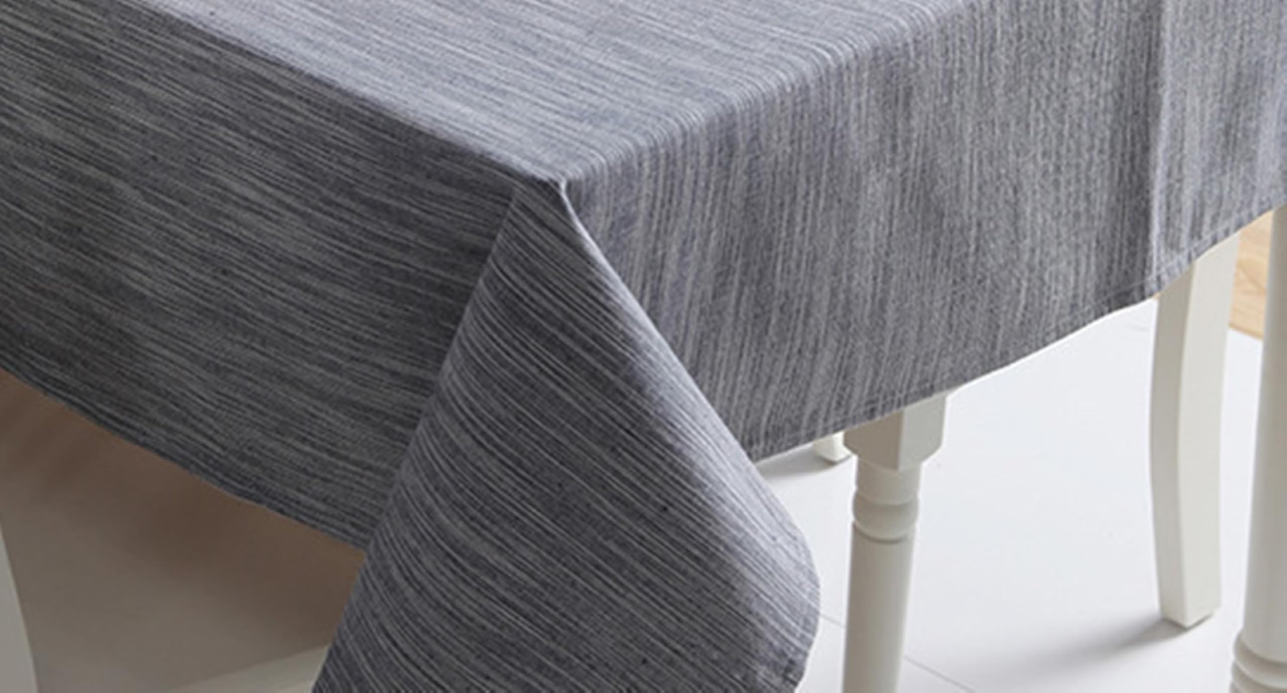 Nappe Anti Taches Rectangulaire Coton Lin, Nappe Cuisine Lavable Couleur Unie Simple Nappe pour Cuisine, Salle à Manger, Décoration de Table Bleu Marine, 90 x 150 CM