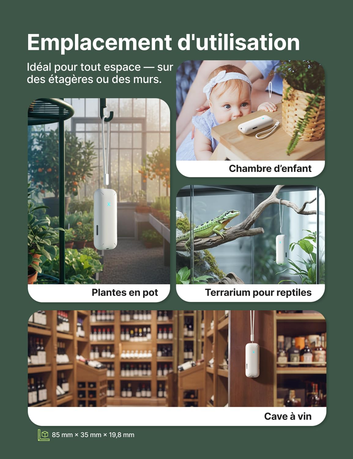 X-Sense WiFi Thermomètre Hygromètre Intérieur, Smart Moniteur de la Température et de l'Humidité avec Station de Base SBS50, Alertes sur l'App, Exportation Gratuite des Données Stockées, STH0B41