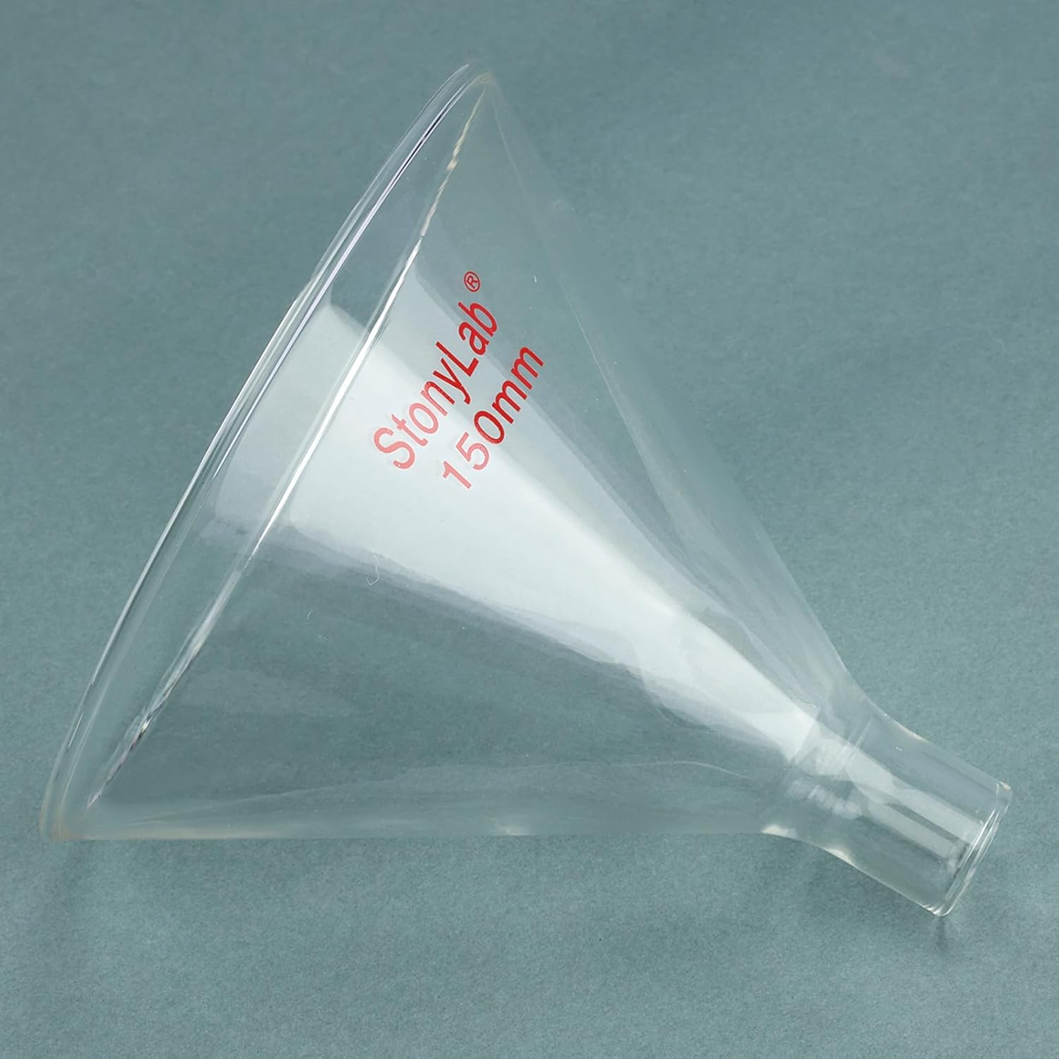 stonylab Glass Powder Funnel, Heavy Wall Borosilicate Glass Short Stem Funnel with 150 mm Top Diameter and 26 mm Stem Length