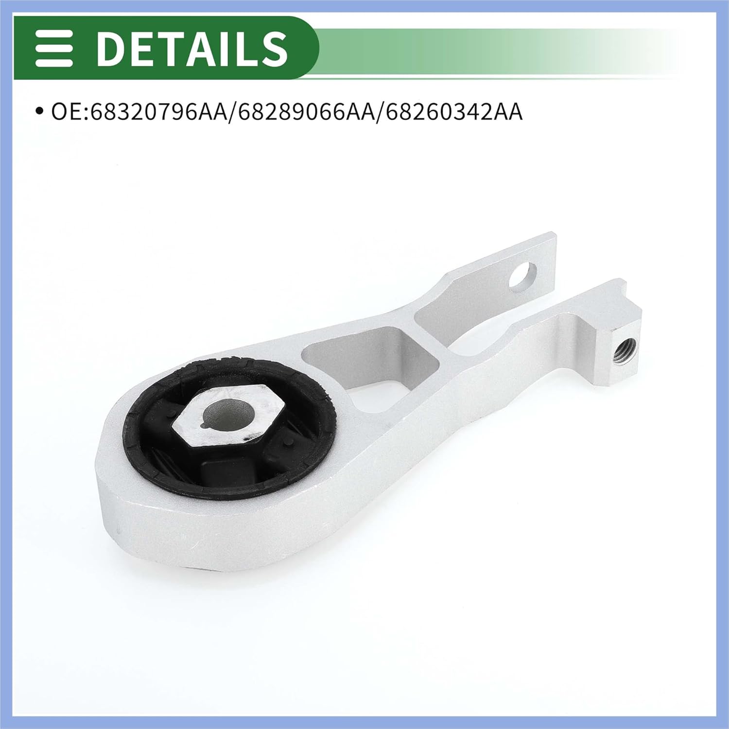 Engine Motor Mount, Support Engine Mounting, for Ram ProMaster City 2.4L 2015-2020, No.68320796AA, Silver Tone Stable