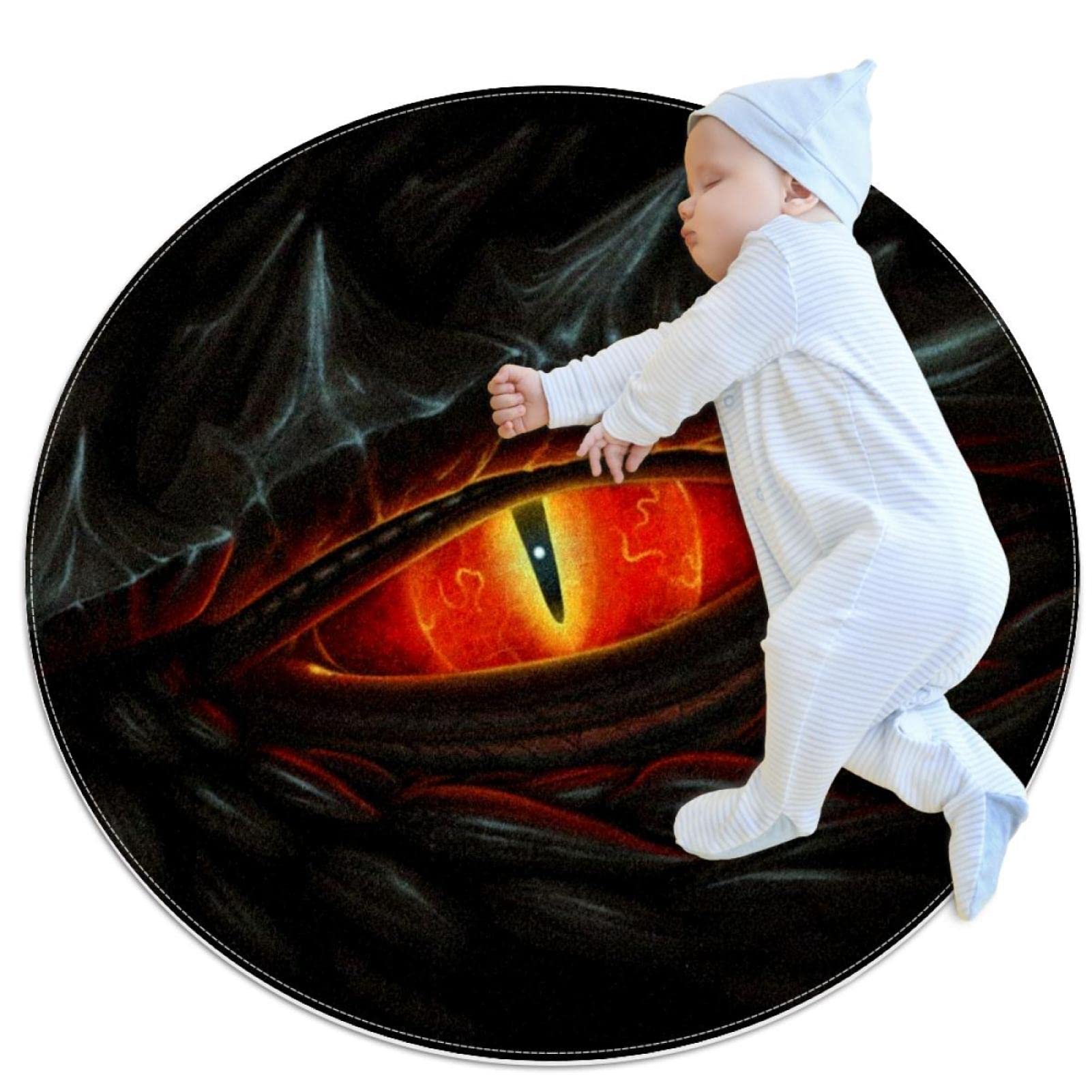 Tapis de salle de bain dinosaure rond 1m antidérapant pour chambre
