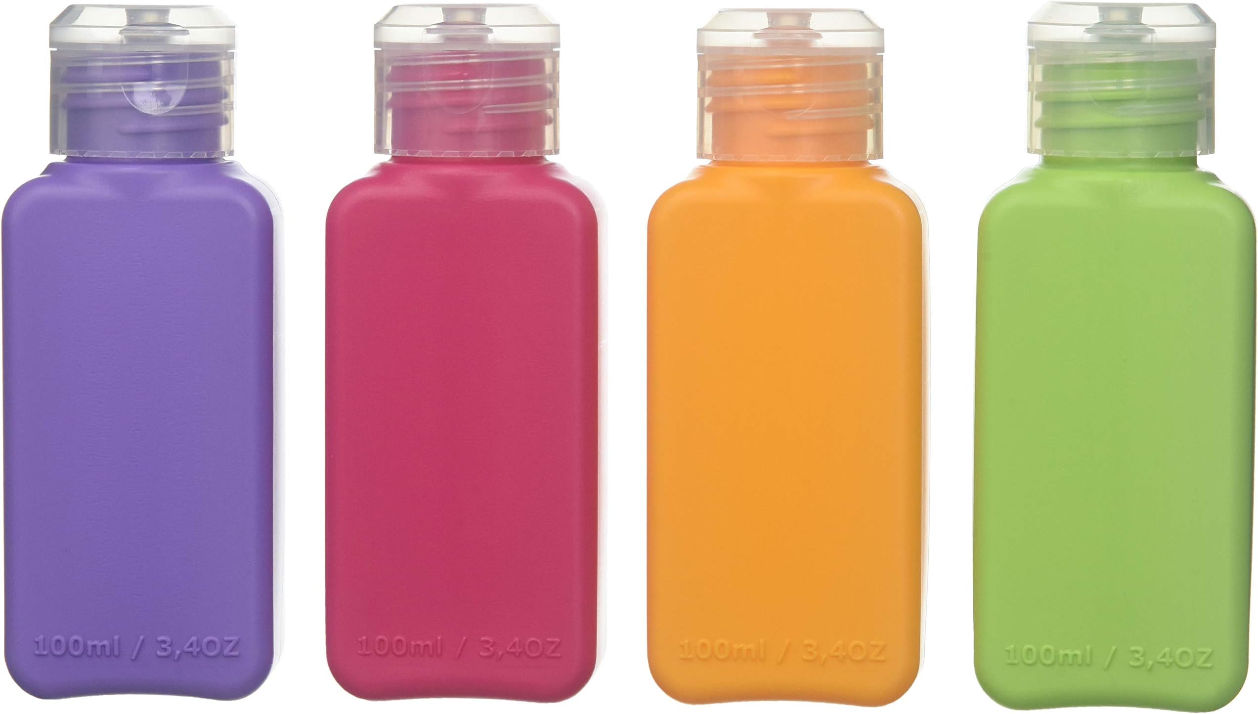 Ikea 4 Color Bottles Travel Accessory 3.4oz TSA Approved Upptacka