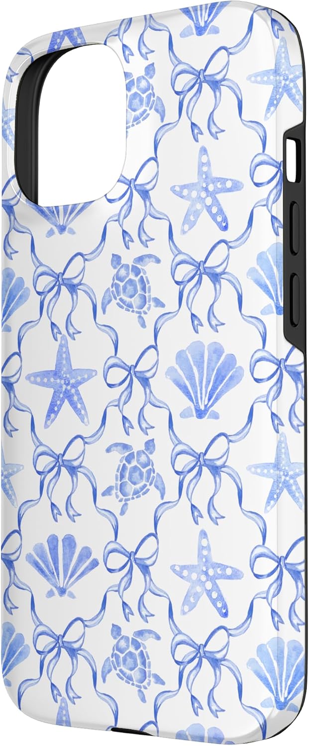 Coastal Granddaughter Aesthetic Bows Ribbon Coquette Shells Case for iPhone 15