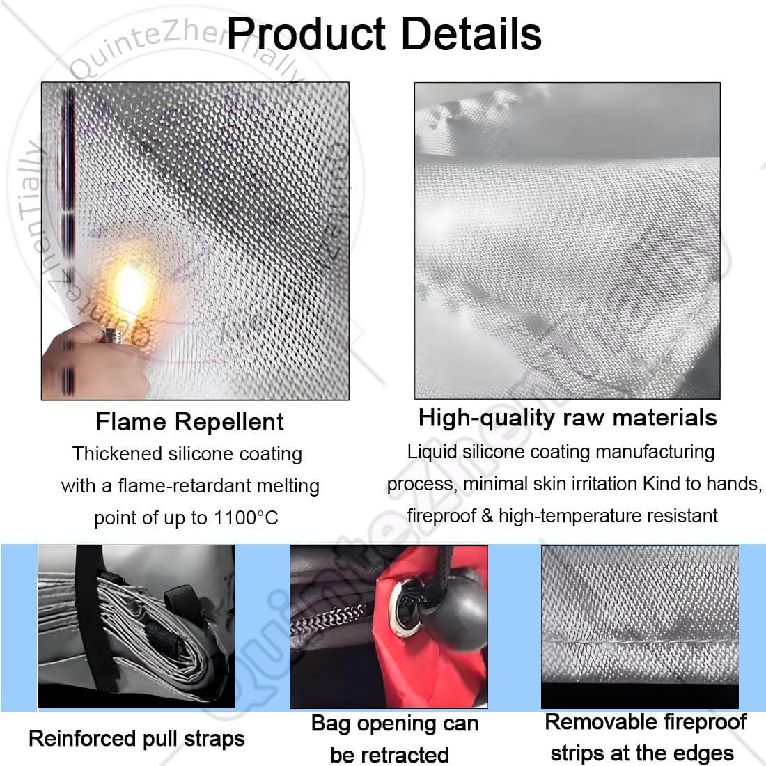 Emergency Fire Blanket Vehicle,Flame Retardant Fiberglass Fire Shelter Blanket,Silicone-Coated Fiberglass Fires Suppression Blankets,Essential Safety Gear 3x4m9.8x13.1ft