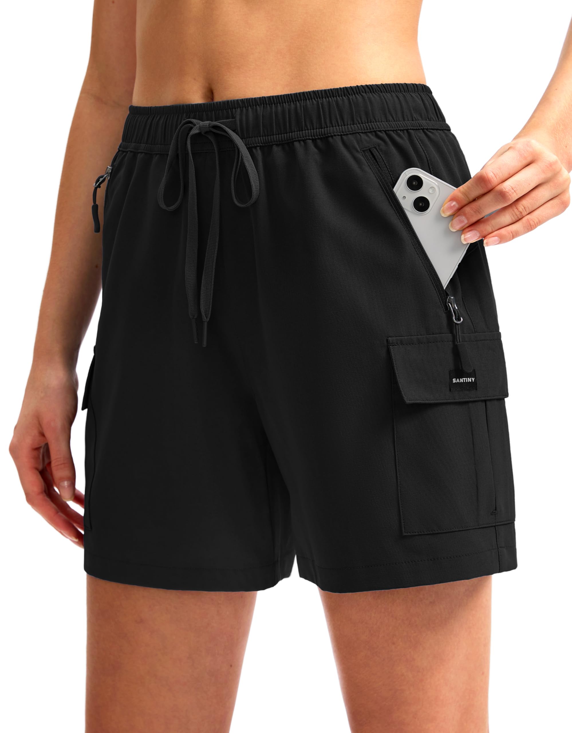 SANTINY Women's 5''/ 7''/9'' Hiking Cargo Shorts