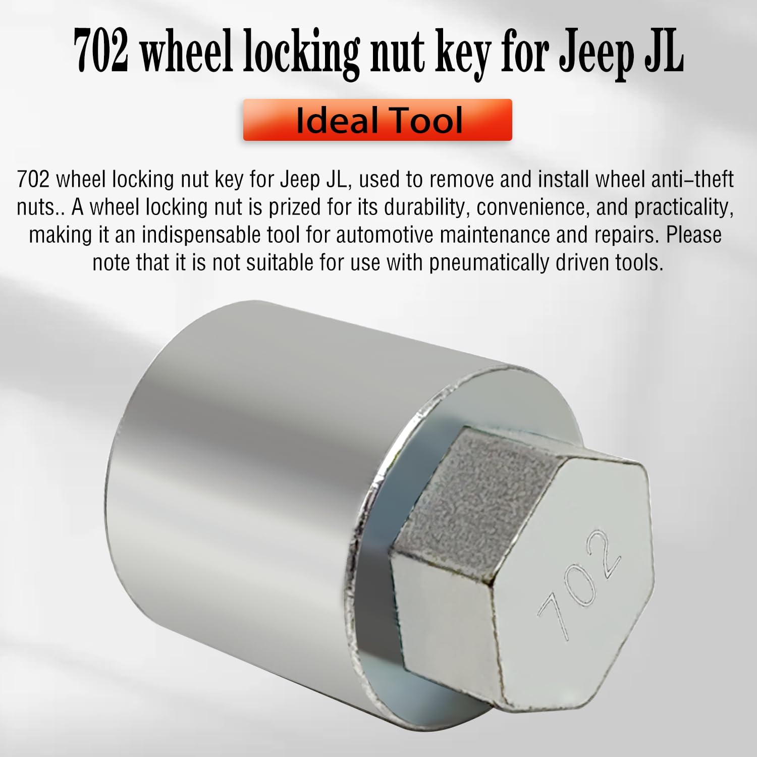 JL 702 for 27mm Nuts, Jeep Wheel Lock Nut Removal Tool, Anti-Theft Lug Nut Socket Adapter