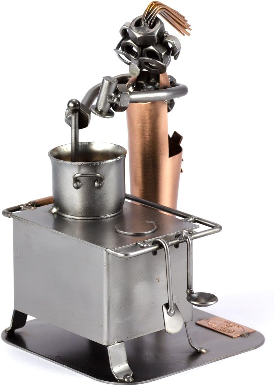 Steelman24 I Figurine en métal Cuisinière Femme I Made in Germany I Idées Cadeaux I Sculpture d 