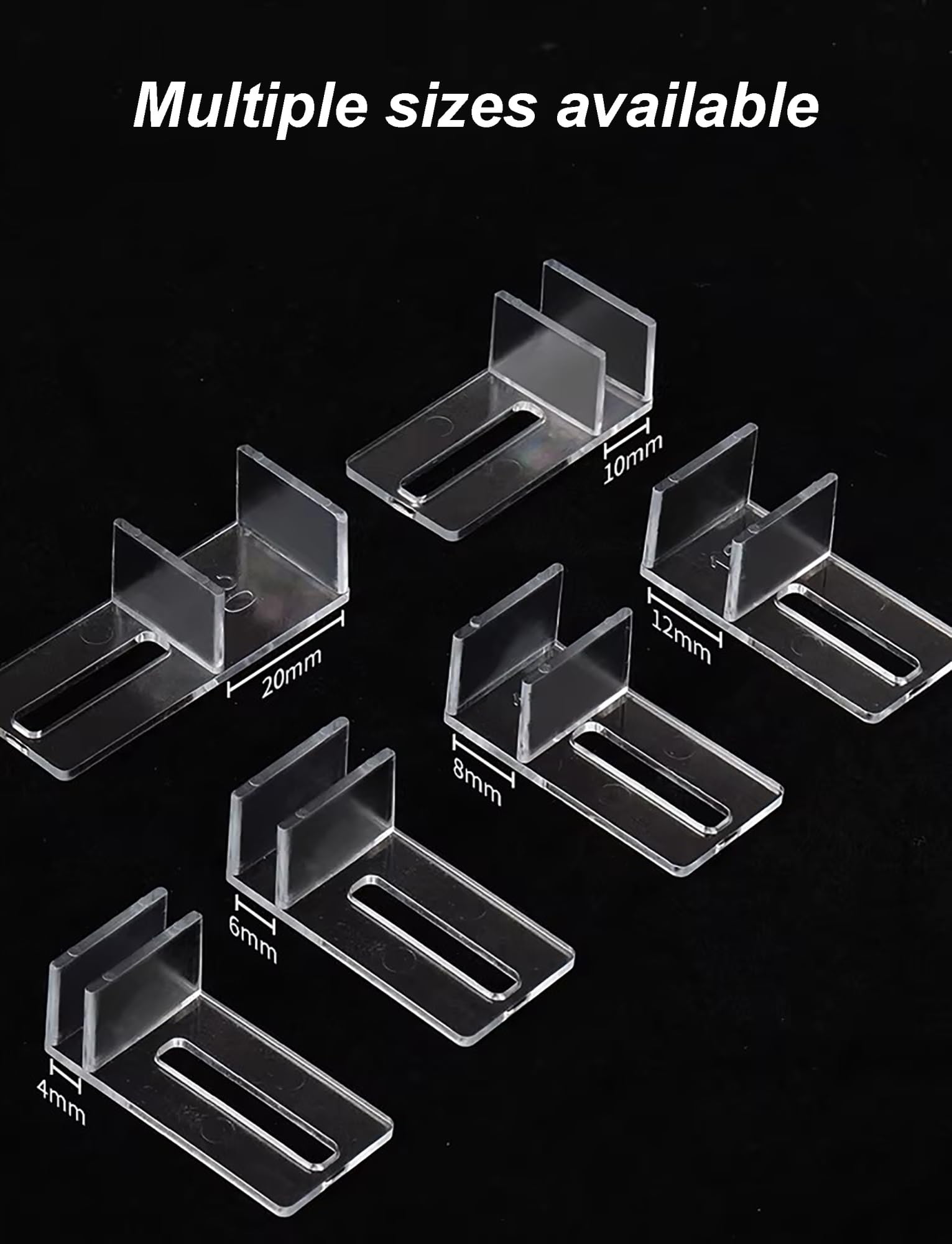 Générique Clips de Couvercle d'aquarium 6/10 pièces Supports en Acrylique for Couvercle d'aquarium-Support sécurisé for Verre d'aquarium sans Monture(4mm,10pcs)