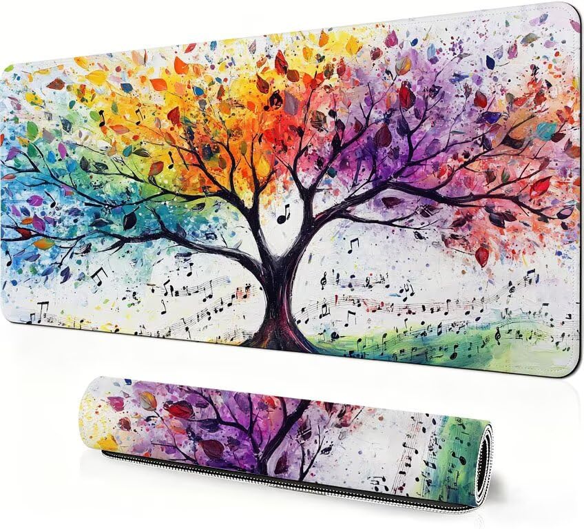 Podkładka pod mysz do gier abstrakcyjna podkładka pod mysz XXL drzewo 1400 x 600 x 3 mm Poprawa precyzji i szybkości, podkładka pod mysz do gier antypoślizgowa gumowa podstawa, do dekoracji Burea DZ