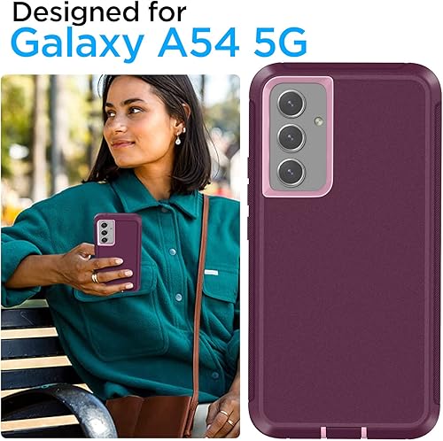 Miniatura 2 de AICase Funda para teléfono Samsung Galaxy A54 5G, resistente y resistente, a prueba de golpes, para Samsung Galaxy A54 5G, color morado nocturno