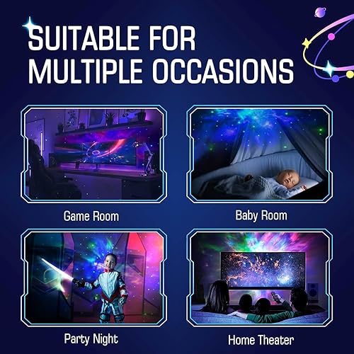 Miniatura 7 de Proyector astronauta de galaxia, proyector de estrellas, luz nocturna de astronauta con control remoto con temporizador, para sala de juegos, regalo