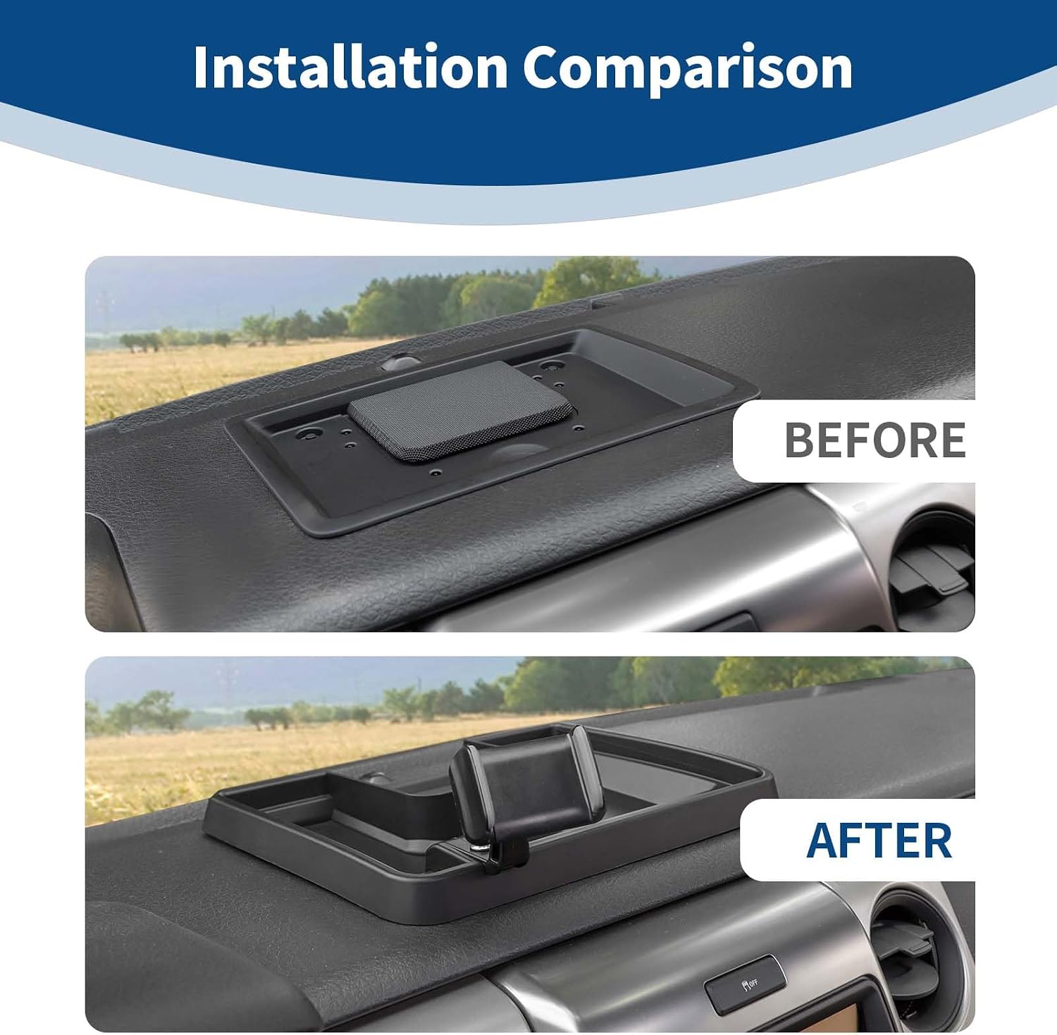 for Ford F150 Center Console Dash Tray Phone Holder Mount, 360 Degree Rotation Phone Holder Stand Dashboard Storage Box Organizer Tray Compatible with Ford F150 2009-2014