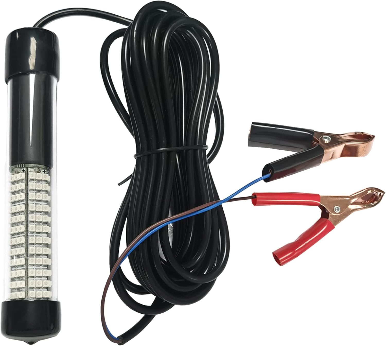 12V 20W IP68 Waterproof 180Led Green LED Underwater Fishing Finder Light,Night Fishing Light,Submersible Fishing Attracting Light in Deep Drop Water Ice Freshwater Saltwater