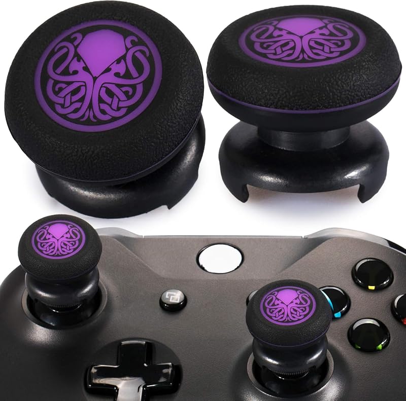 FPS Thumbstick Extender & 3D Texture Rubber Silicone Grip Cover 2 Sets for Xbox Series X/S & Xbox One Controller(Cthulhu Secret)