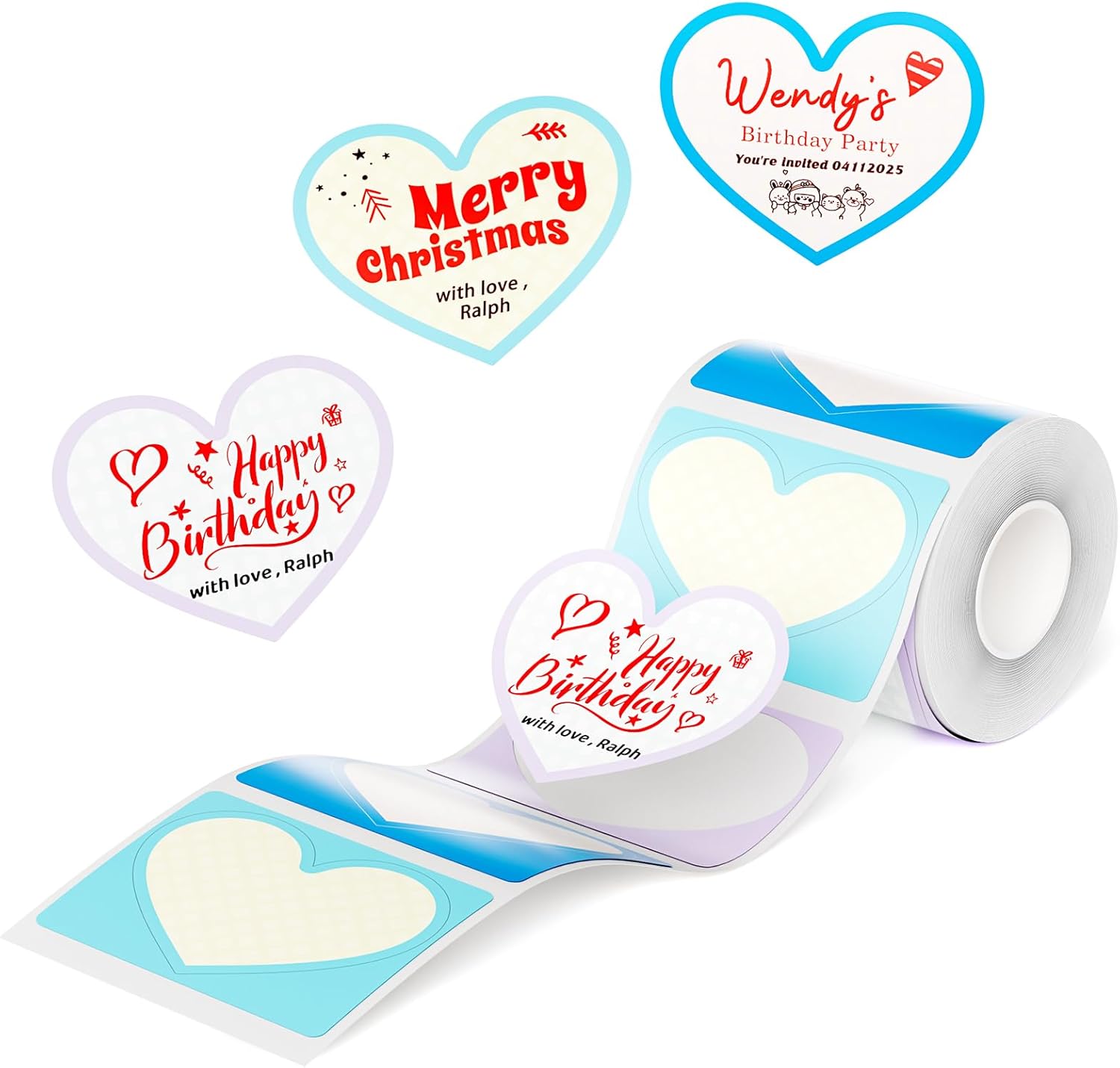 NIIMBOT B21 Pro Label Maker Refill - 300DPI Red & Black Dual Color Sticker Paper Sweet Heart (2"x1.69"/50x43mm) for School, Office, Retail, Baking & Safety Labels - Compatible with B21 Pro Only