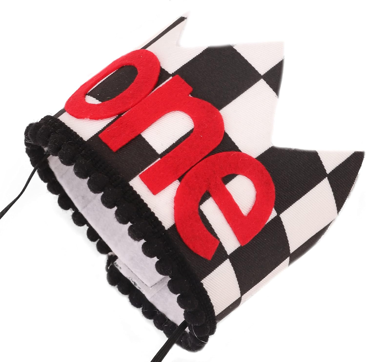 Fast One Birthday Hats - Black and Red Race Car Theme Crow Hat for Child’s 1st Birthday Party