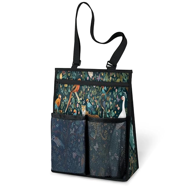 Ourtheme Animals Theme Portable Shower Bag for Travel Gym Camp Beach Tote Shower Caddy Bags Hanging Toiletry Organizer